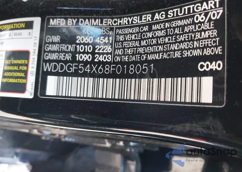 2008 Mercedes-Benz C 300 Luxury/Sport from USA, damaged, VIN WDDGF54X68F018051